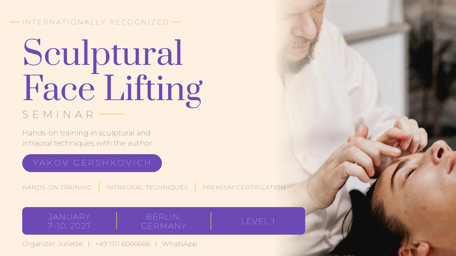 Sculptural Face Lifting Seminar with Yakov Gershkovich - Berlin, 7-10 January 2027